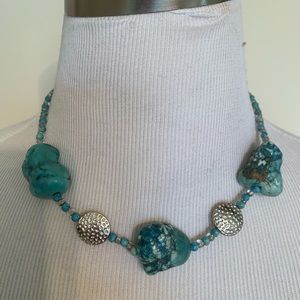 Turquoise imitation stone necklace